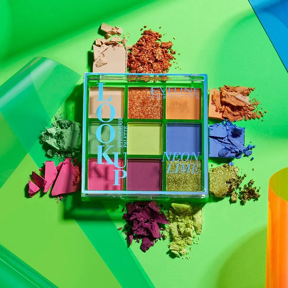 Eveline Look Up palette fards paupières Neon Lime 9 teintes