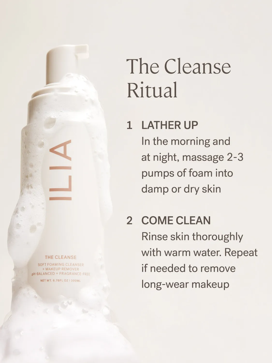 Ilia The Cleanse Soft Foaming Cleanser nettoyant visage doux