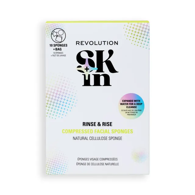 Revolution Rinse & Rise éponges visage cellulose compressées