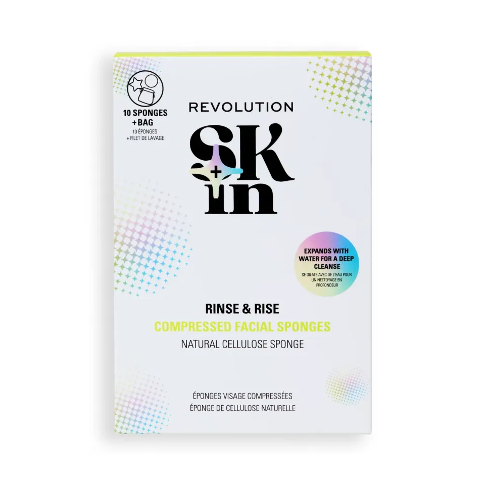 Revolution Rinse & Rise éponges visage cellulose compressées