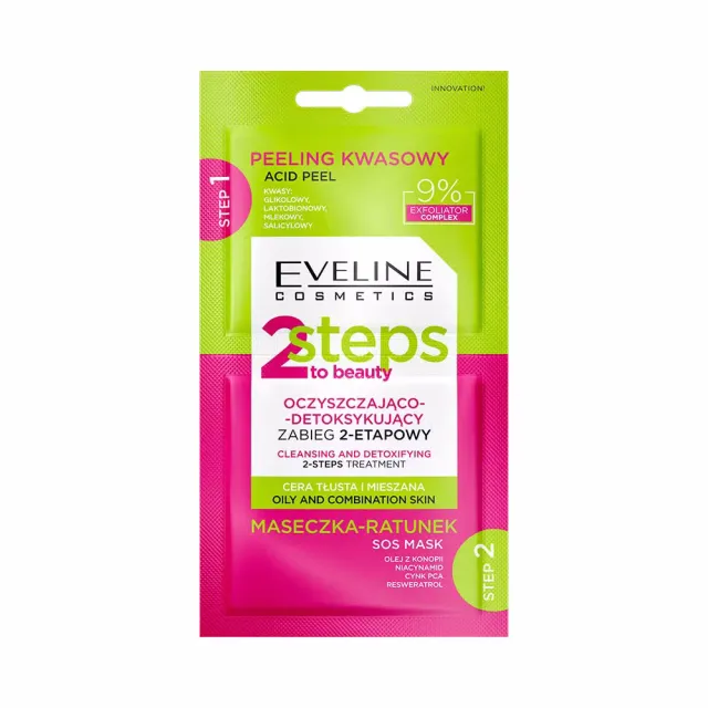 Eveline 2 Steps to Beauty soin visage 2 étapes détox acides