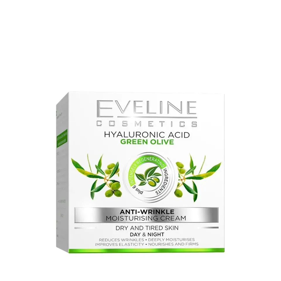 Eveline Acide Hyaluronique Olive Verte crème visage jour nuit hydratante