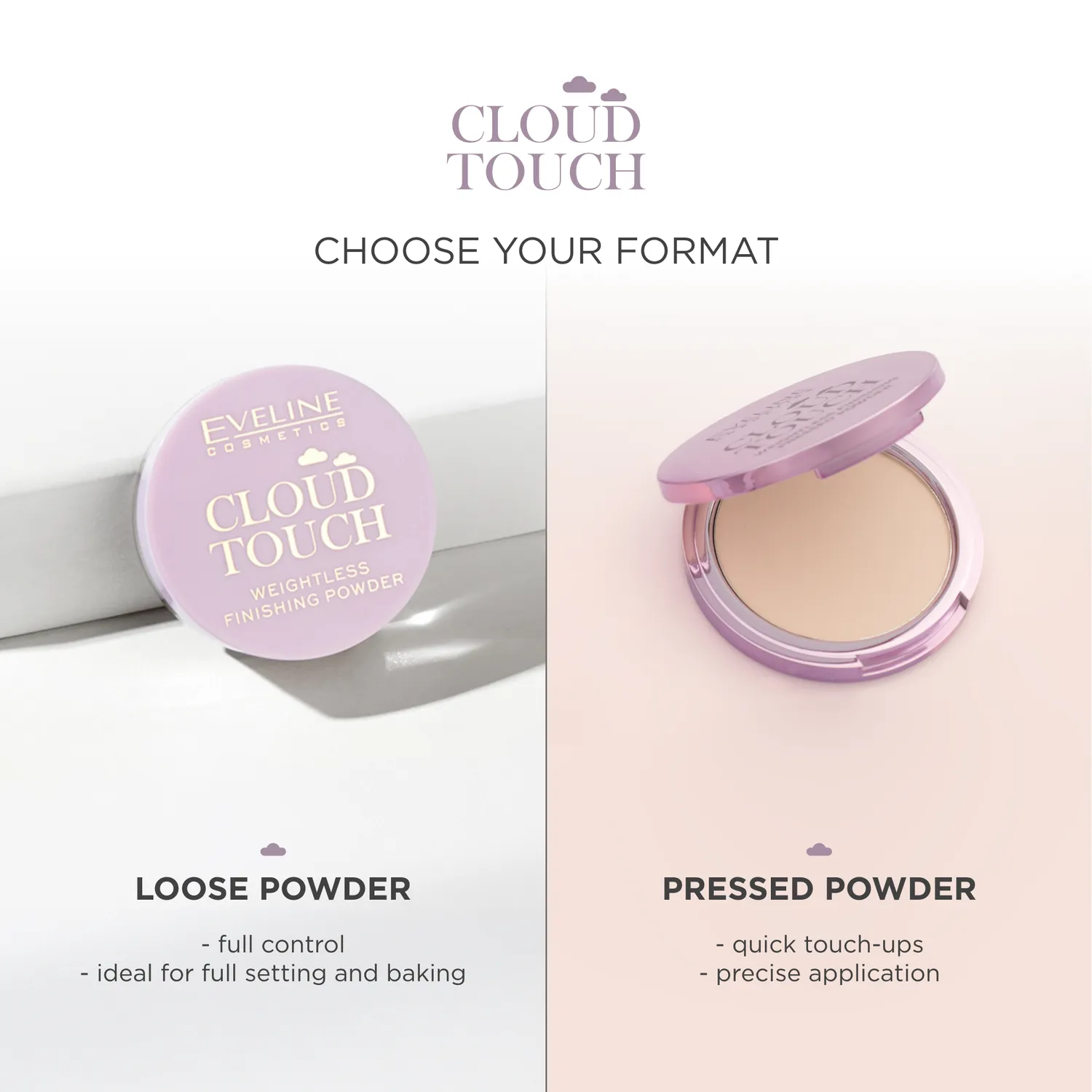 Eveline Cloud Touch poudre pressée finition légère mat
