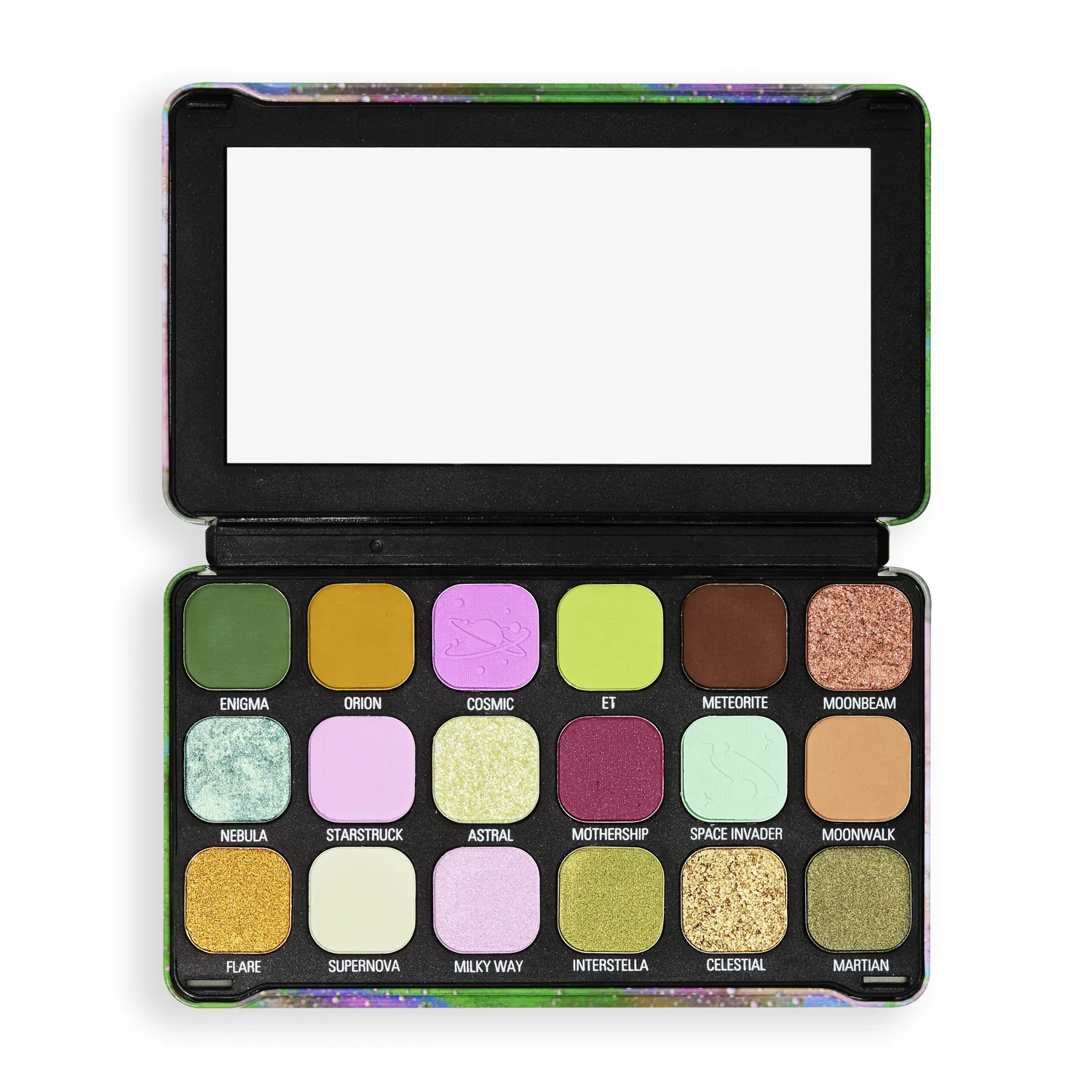 Revolution Forever Flawless palette fards Astro Nova Green 18 verts