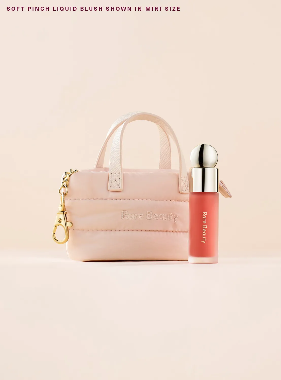 Rare Beauty Mini Puffy Tote porte-clés pochette