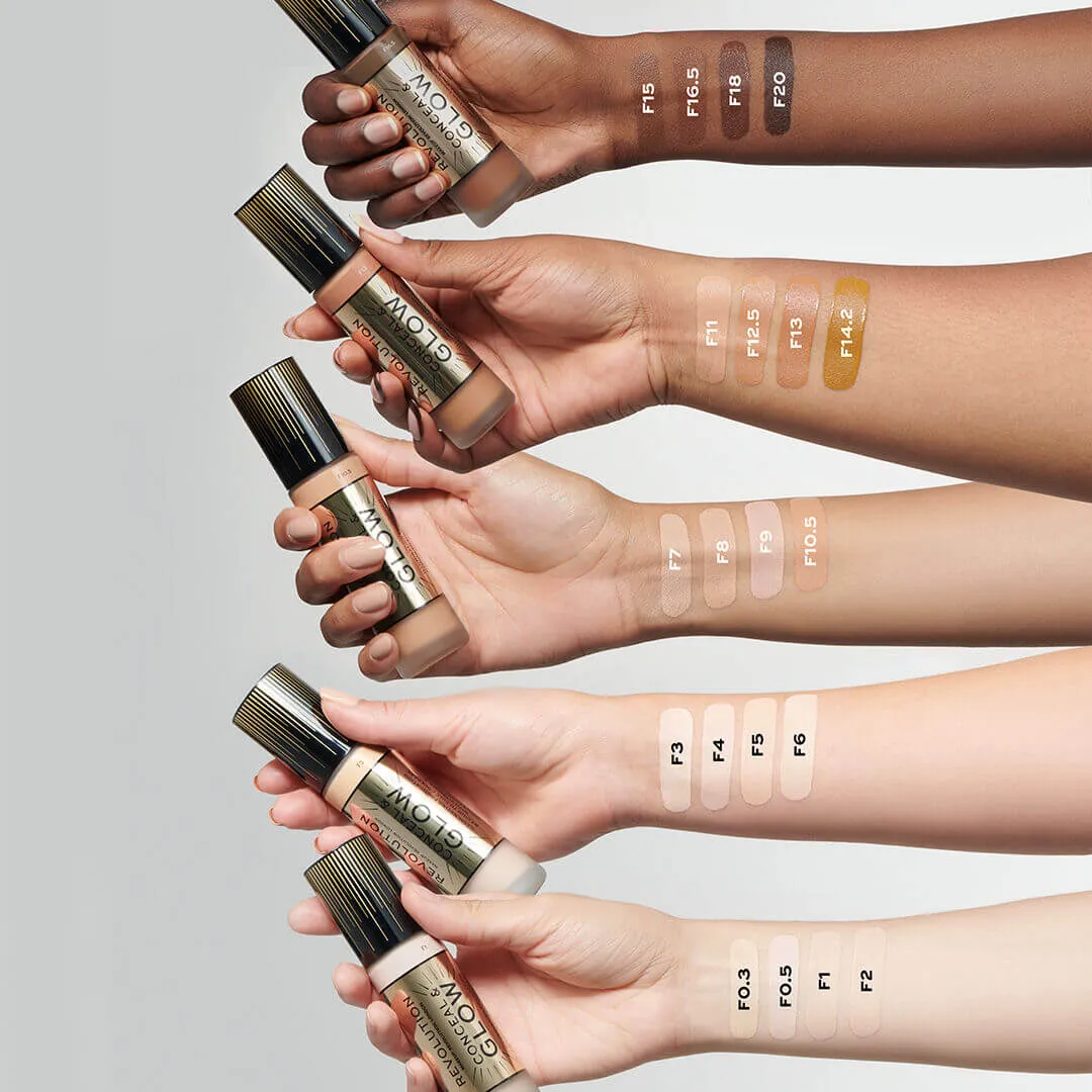 Revolution Conceal & Glow fond de teint F18 couvrance modulable