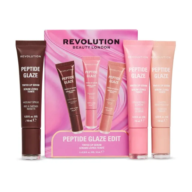 Revolution Peptide Glaze Edit coffret baume à lèvres 3 teintes glazed