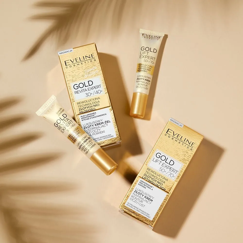 Eveline Gold Lift Expert crème contour yeux lèvres 50+ dorée
