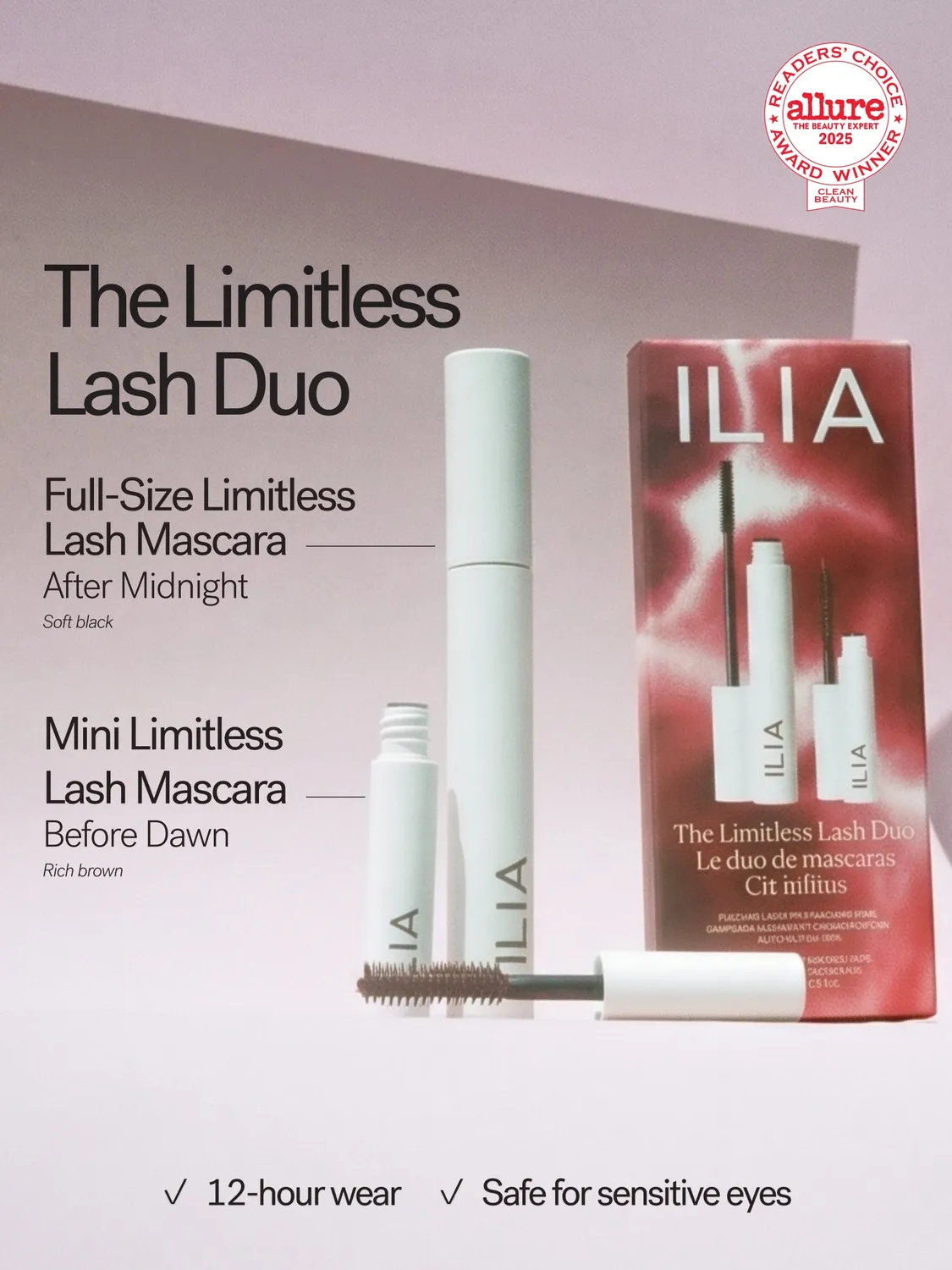 Ilia The Limitless Lash Duo mascara noir marron longue tenue