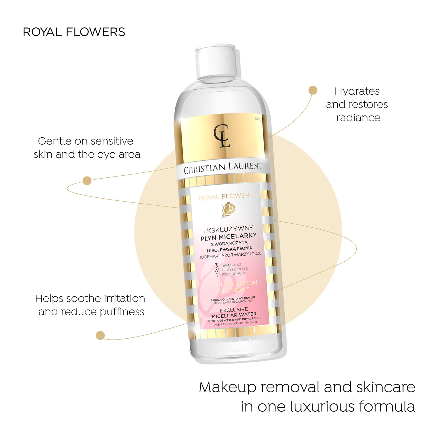 Eveline Christian Laurent eau micellaire rose  pivoine