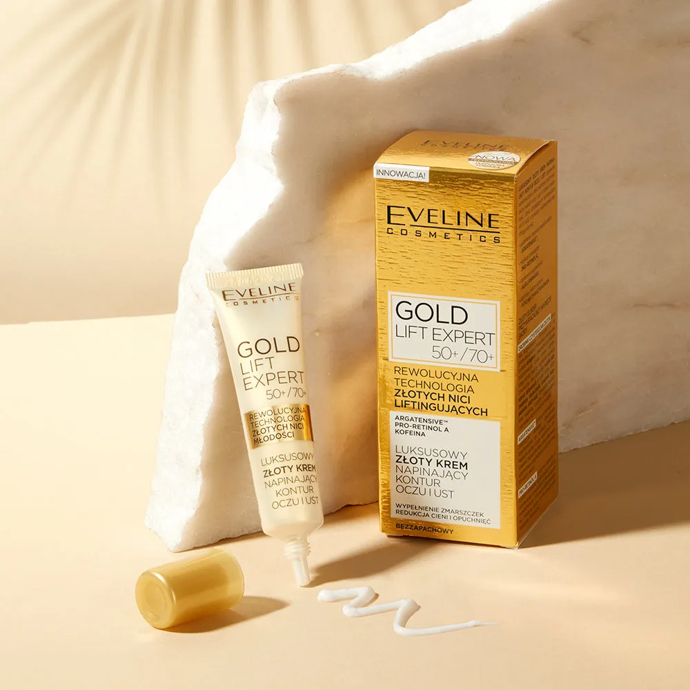 Eveline Gold Lift Expert crème contour yeux lèvres 50+ dorée