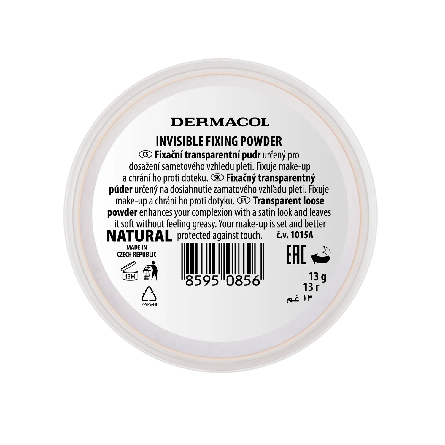 Dermacol Invisible Fixing poudre libre matifiante Natural