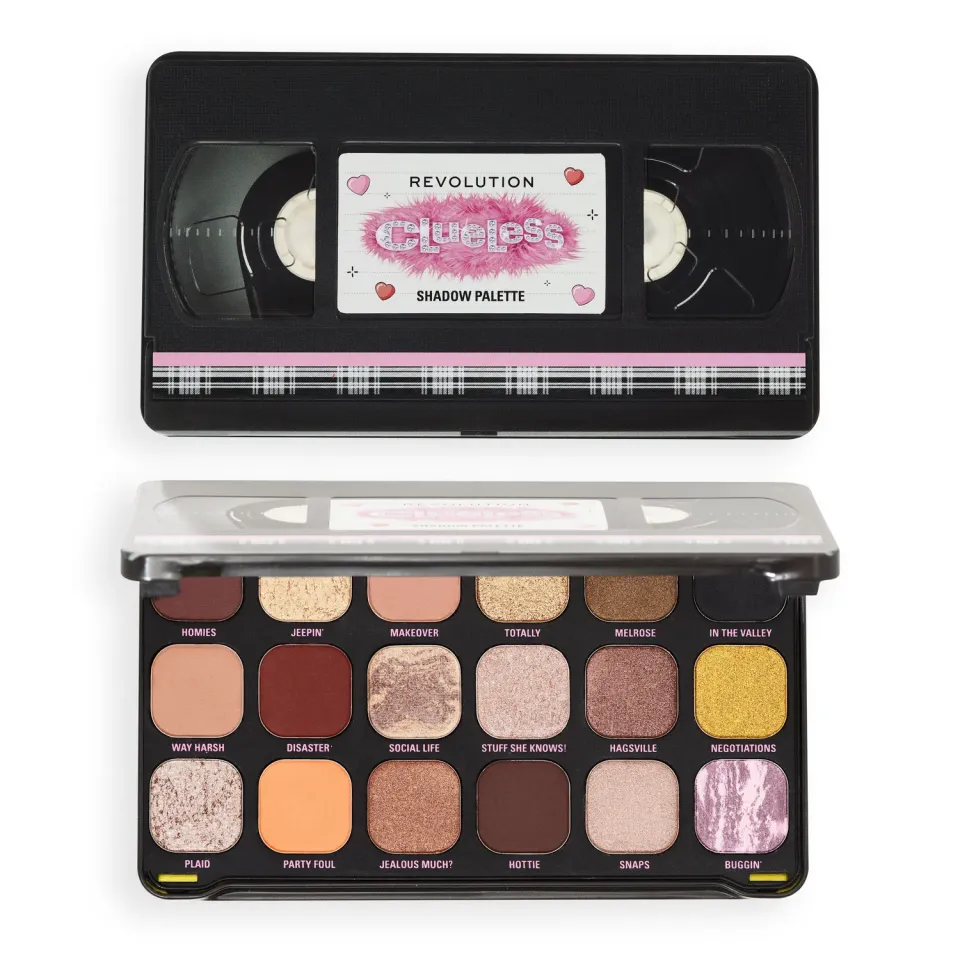 Revolution x Clueless VHS palette fards 18 nudes shimmer