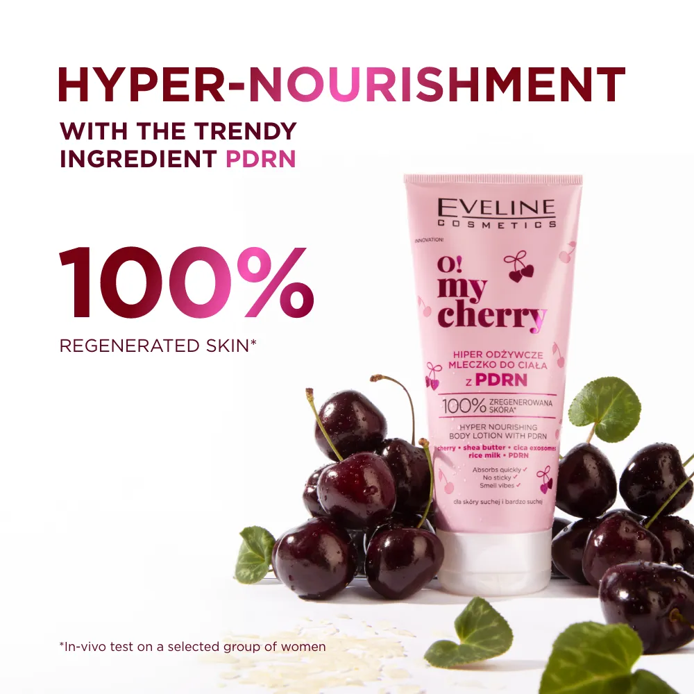 Eveline O! My Cherry lait corps nourrissant PDRN cerise