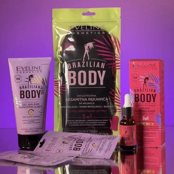 Eveline Cosmetics Brazilian Body Holiday coffret autobronzant gel + gouttes