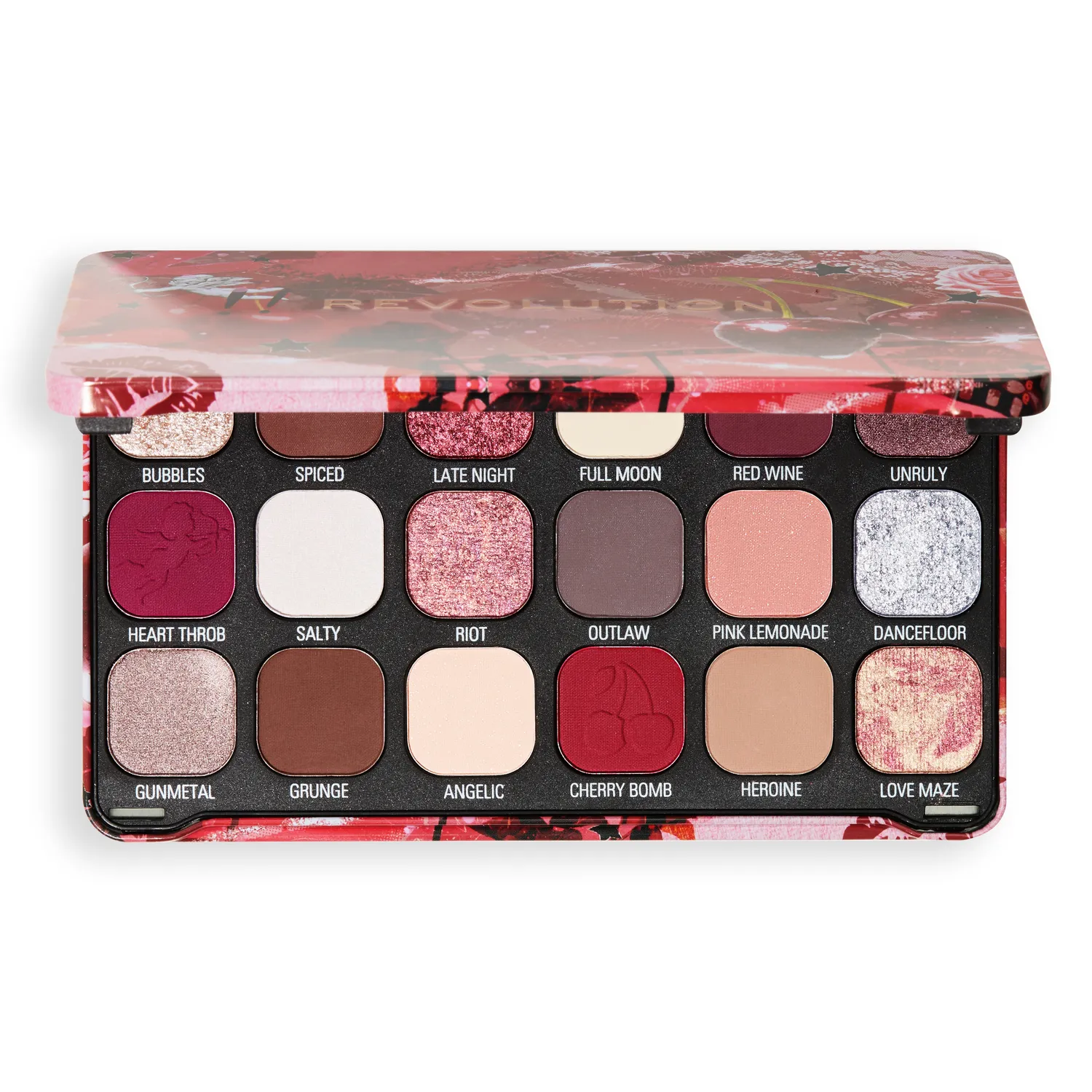 Revolution Forever Flawless Cherry Rebel palette fards mats