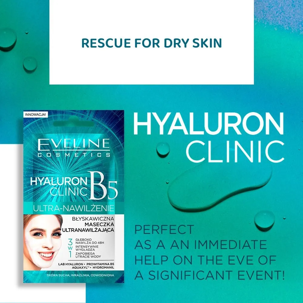 Eveline Hyaluron Clinic masque visage hydratant acide hyaluronique