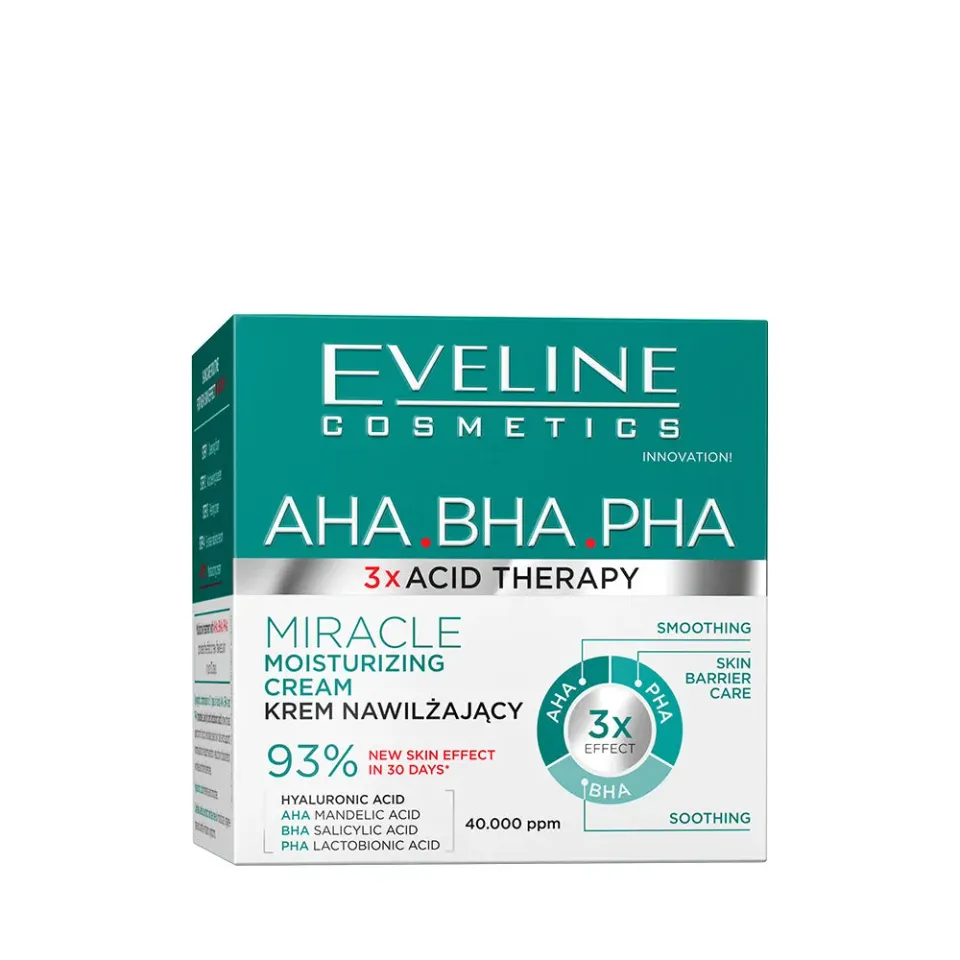 Eveline 3x Acid Therapy crème hydratante éclat acides