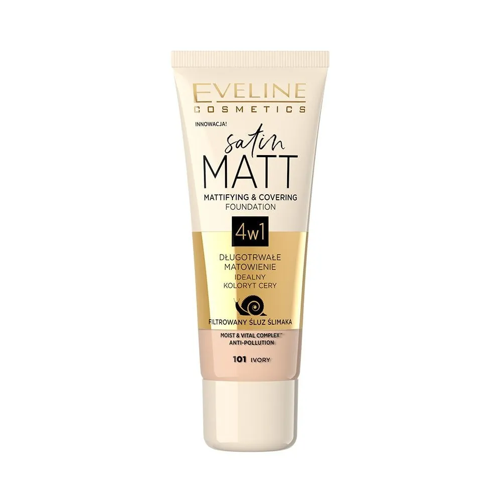 Eveline Satin Matt fond de teint matifiant 101 ivoire effet mat
