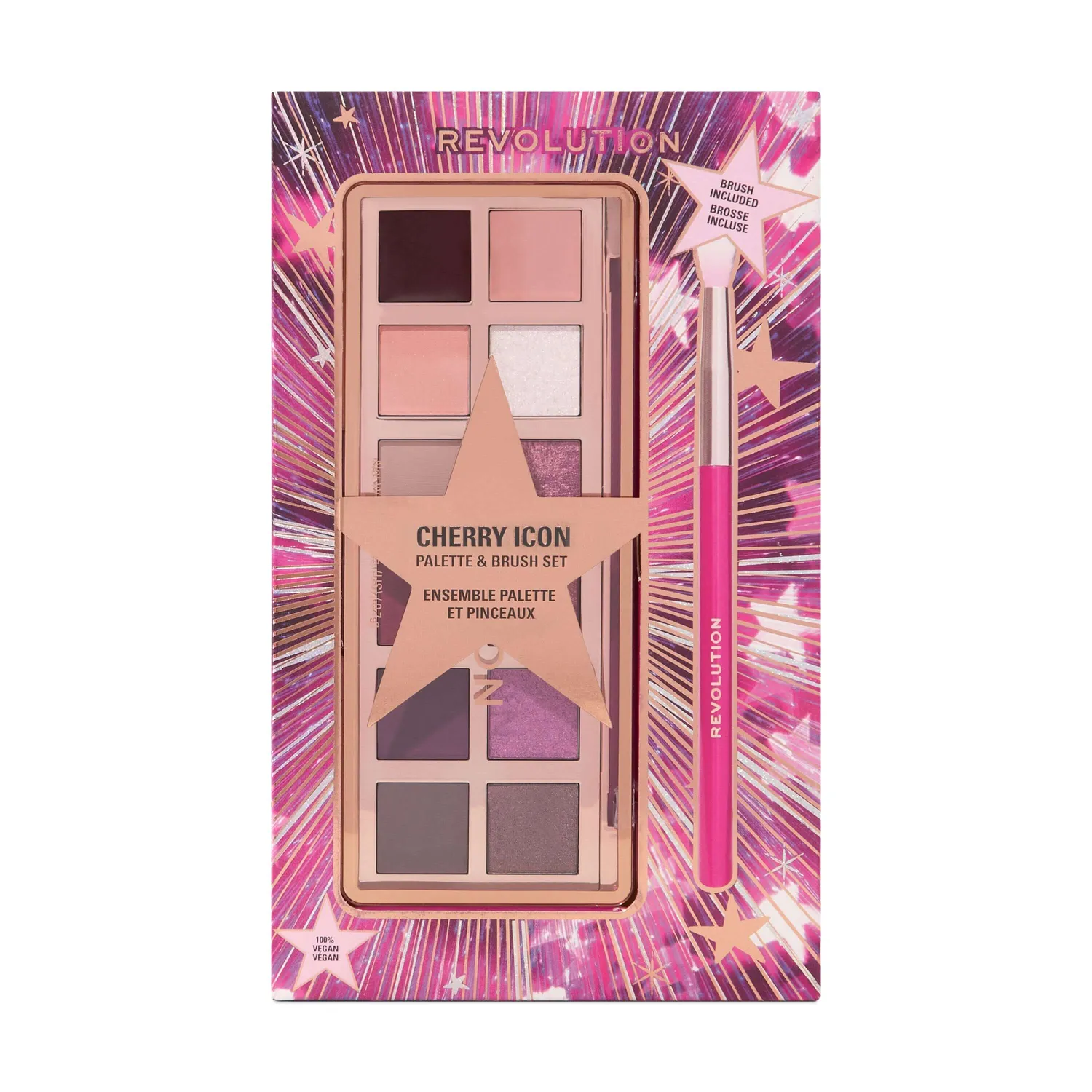 Revolution Cherry Icon coffret palette fards + pinceau 9 teintes