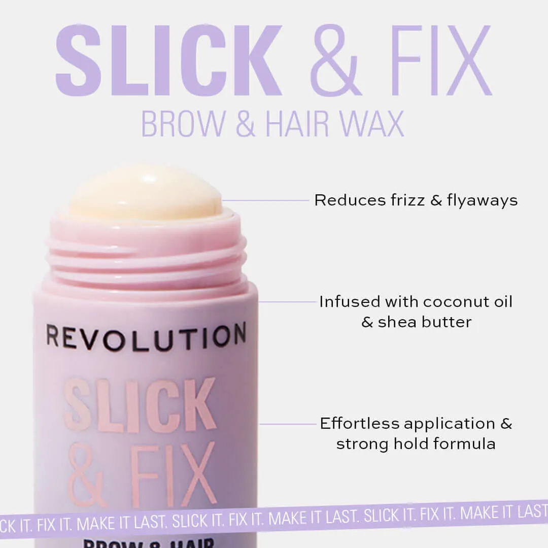 Revolution Slick & Fix Stick Sourcils Cheveux Vegan