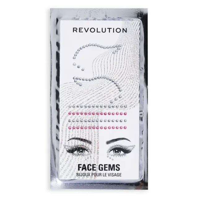 Revolution Metallic Muse Silver Flick strass visage argent