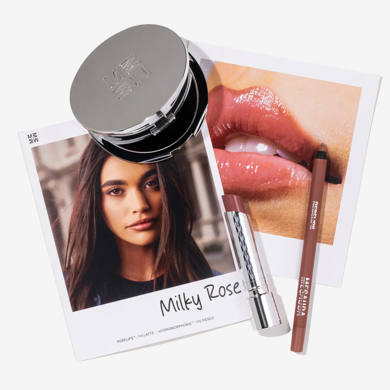 Mesauda Milky Rose kit lèvres crayon + baume nude