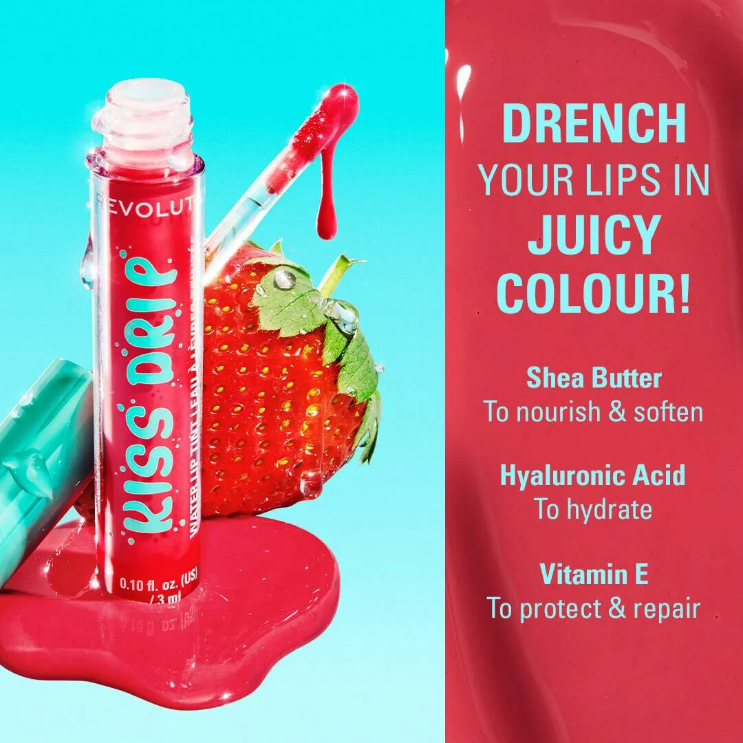 Revolution Kiss Drip Water Lip Tint encre Cherry Glace brillant