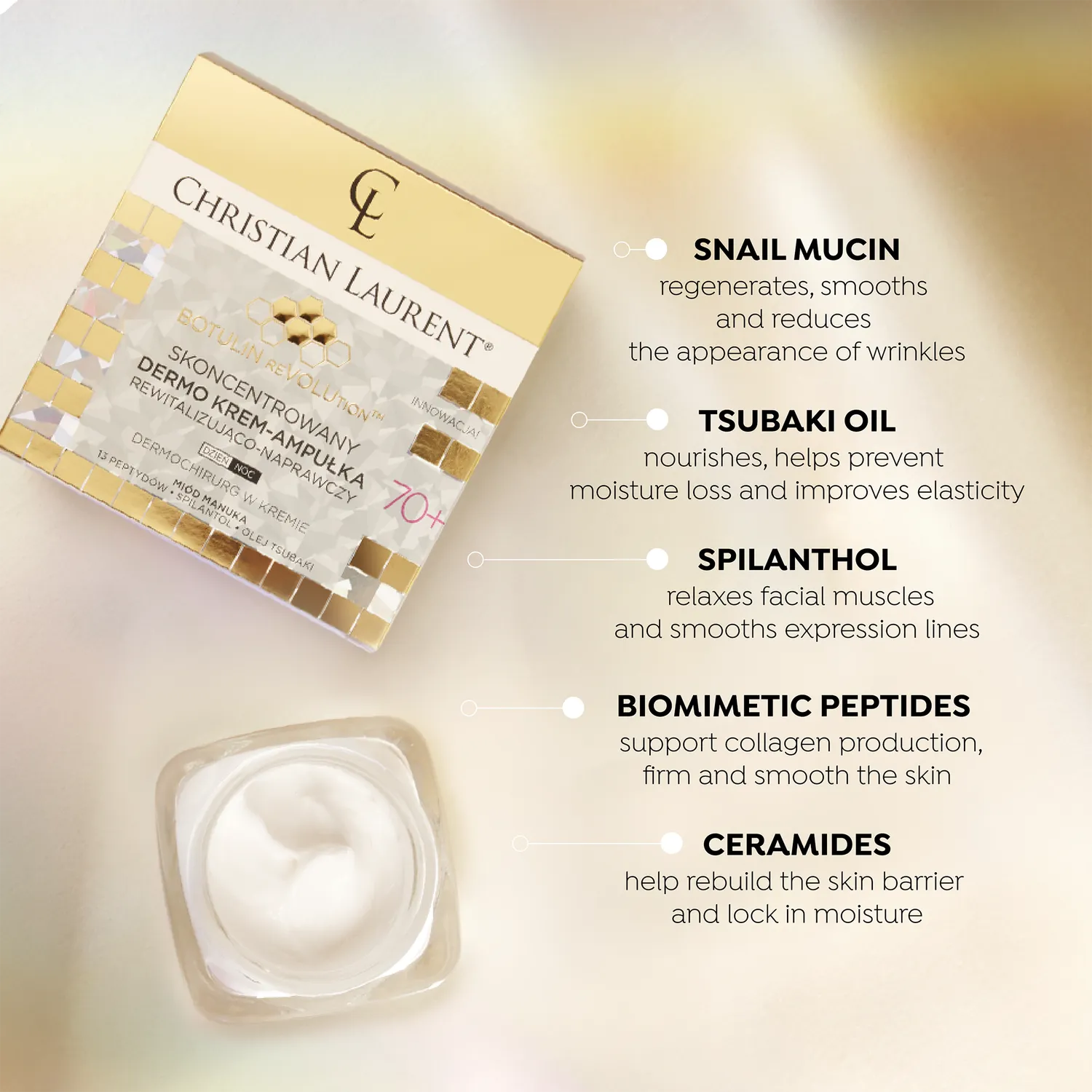 Eveline Christian Laurent Botulin 70+ crème ampoule réparatrice