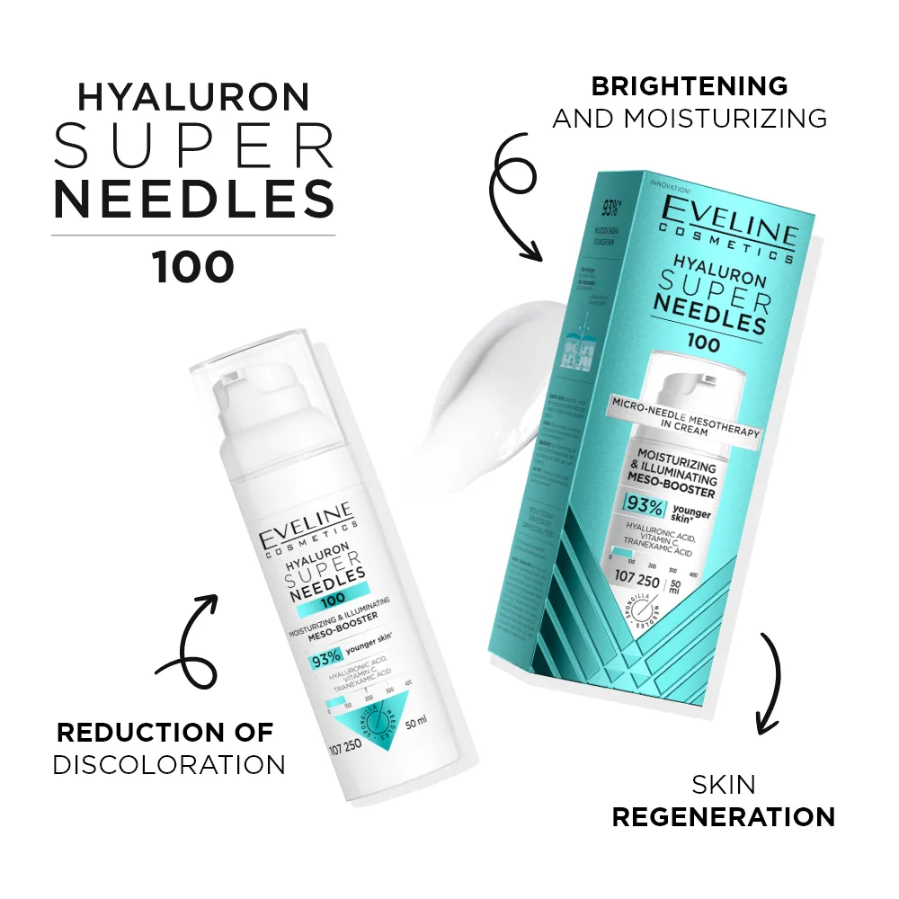 Eveline Super Needles Hyaluron 100 booster visage éclat