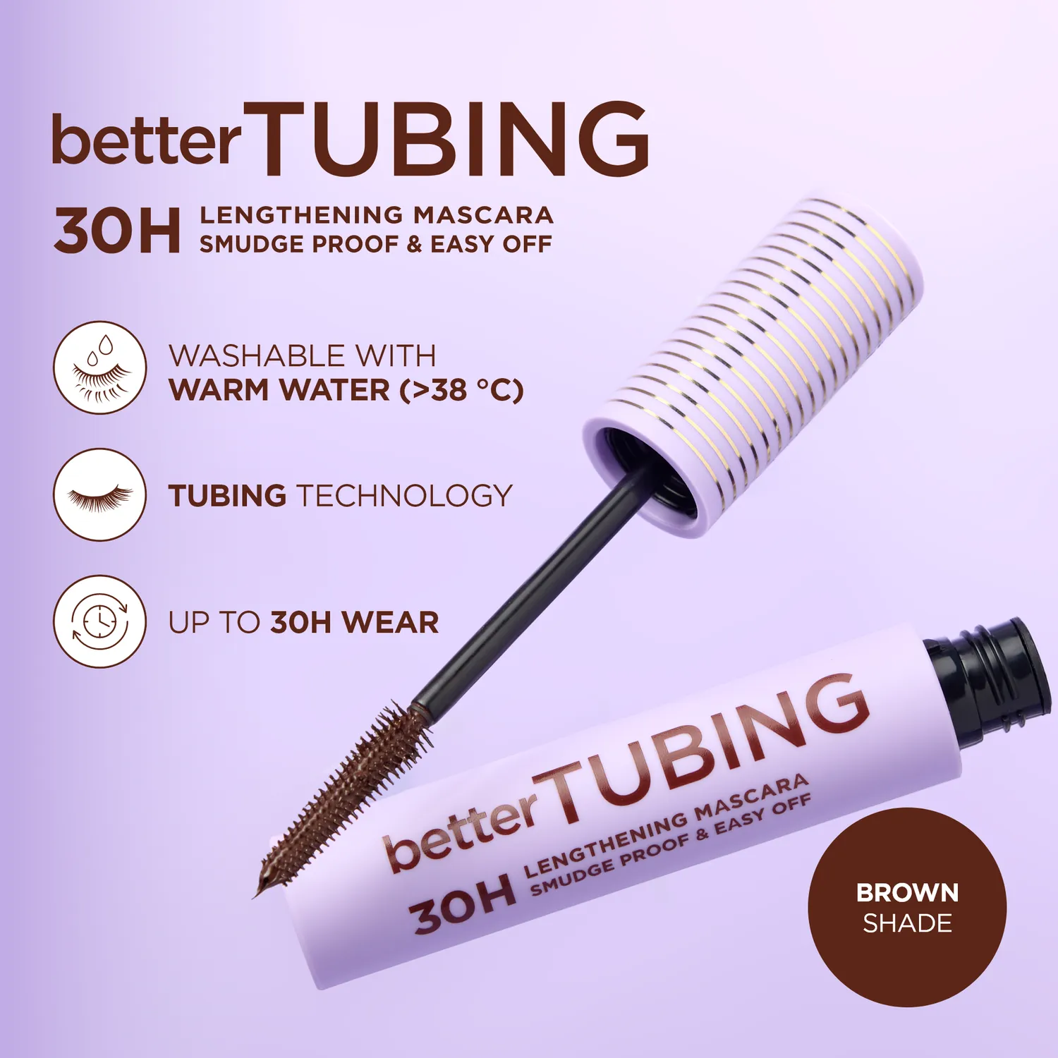 Eveline Better Than Perfect mascara tubing marron allongeant 30H