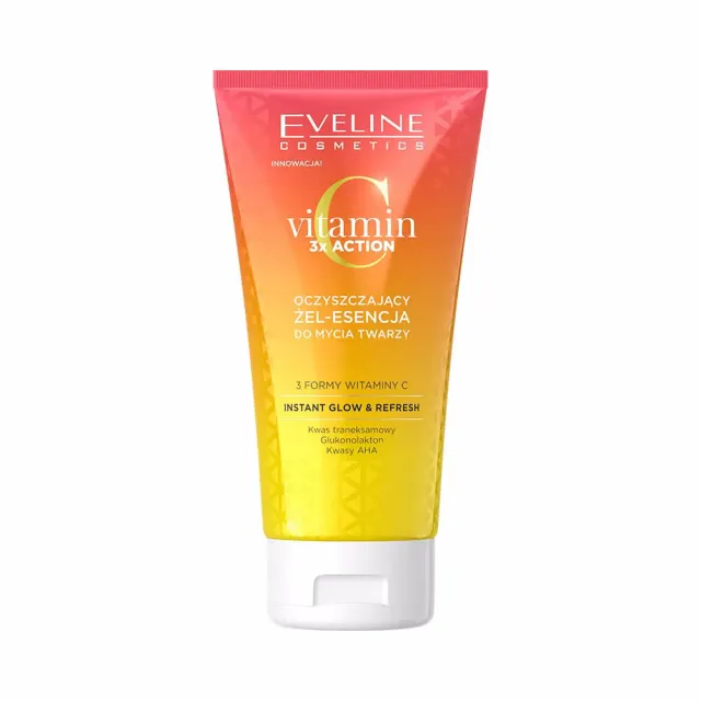 Eveline Vitamin C 3x Action gel-essence nettoyant visage éclat