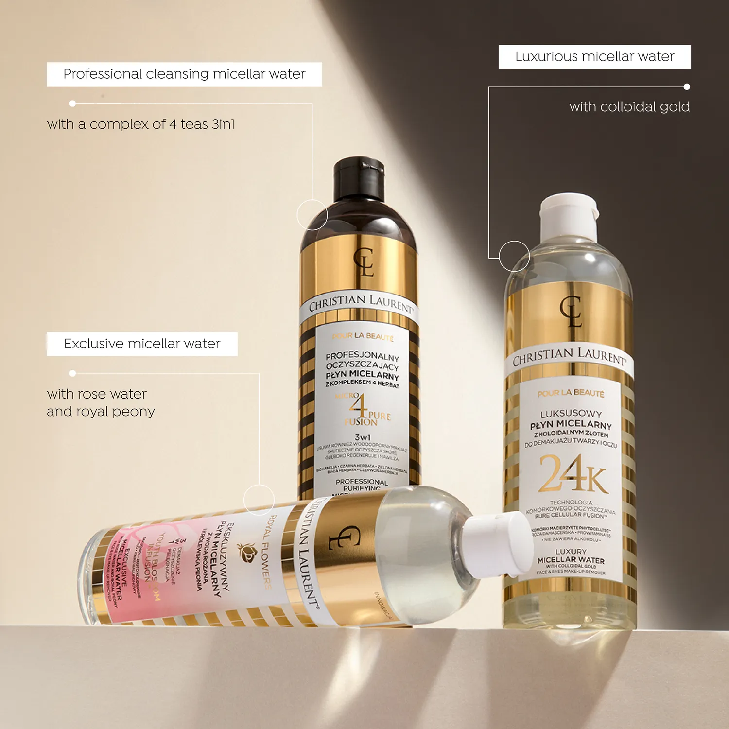 Eveline Christian Laurent eau micellaire 3en1 4 thés nettoyante