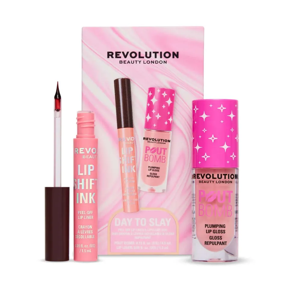 Revolution Day To Slay duo levres liner gloss rose bonbon