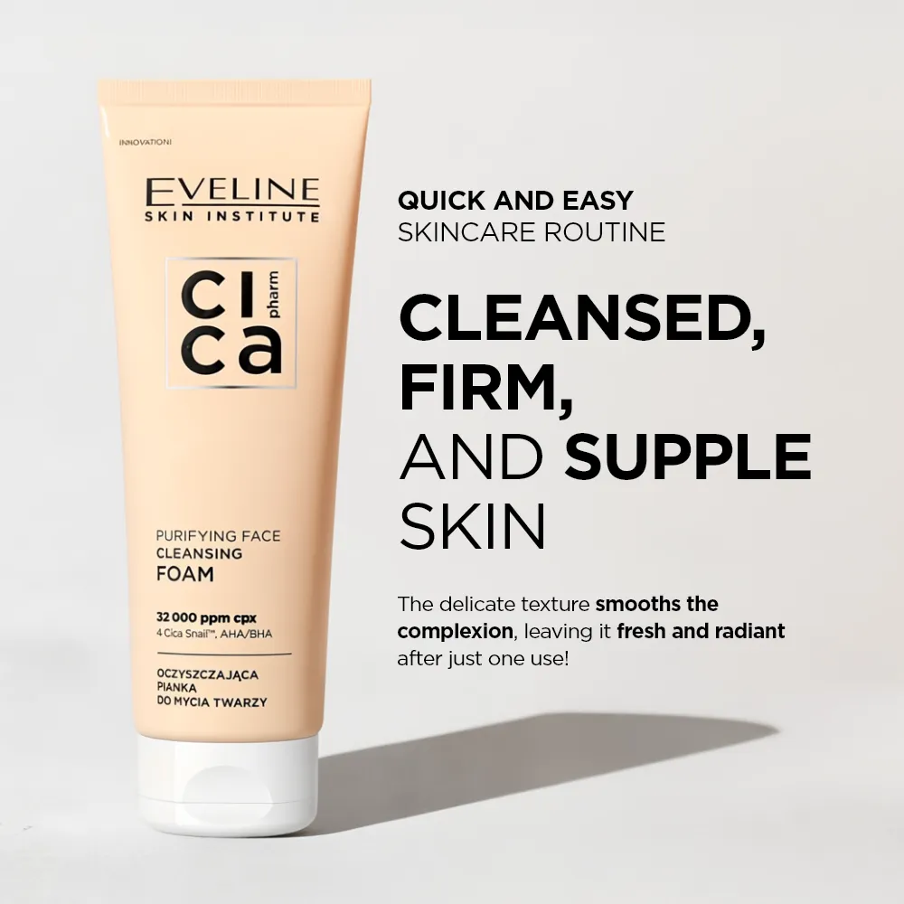 Eveline Skin Institute Cica Pharm mousse nettoyante visage purifiante