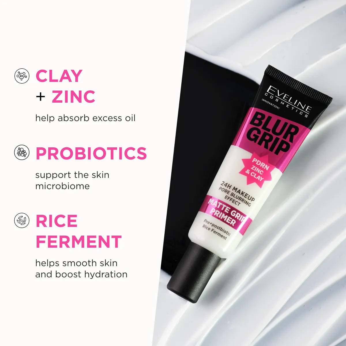 Eveline Grip Blur base maquillage mat 24h peaux grasses