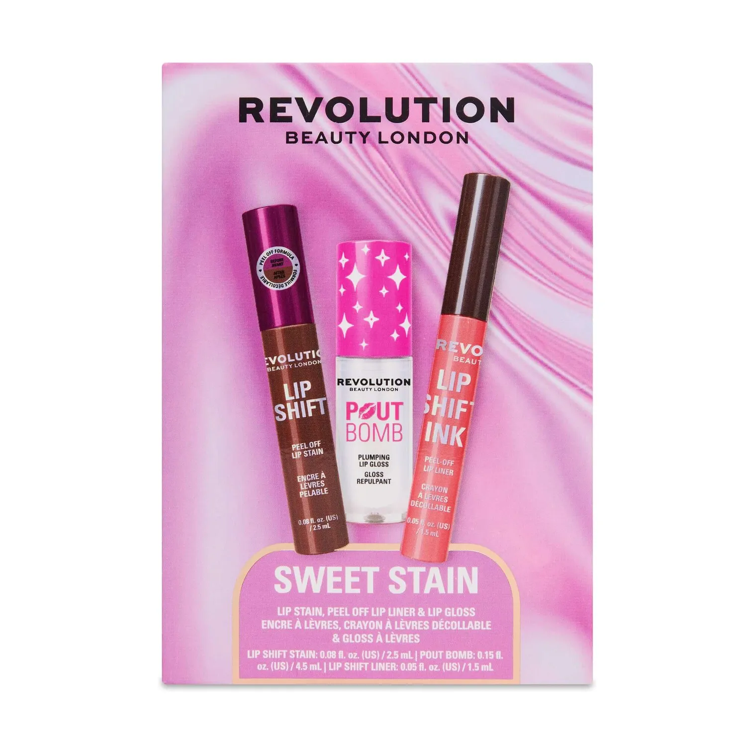 Revolution Sweet Stain Trio coffret lèvres mauve 3 pièces