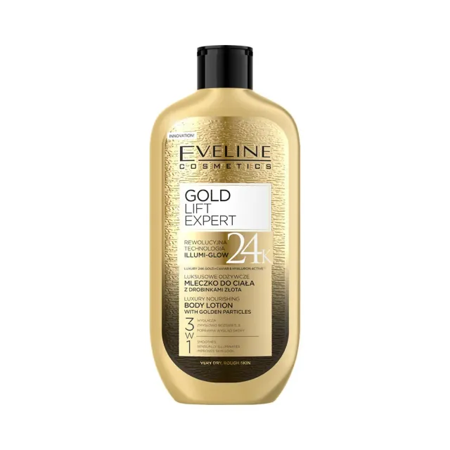 Eveline Gold Lift Expert lait corporel paillettes or
