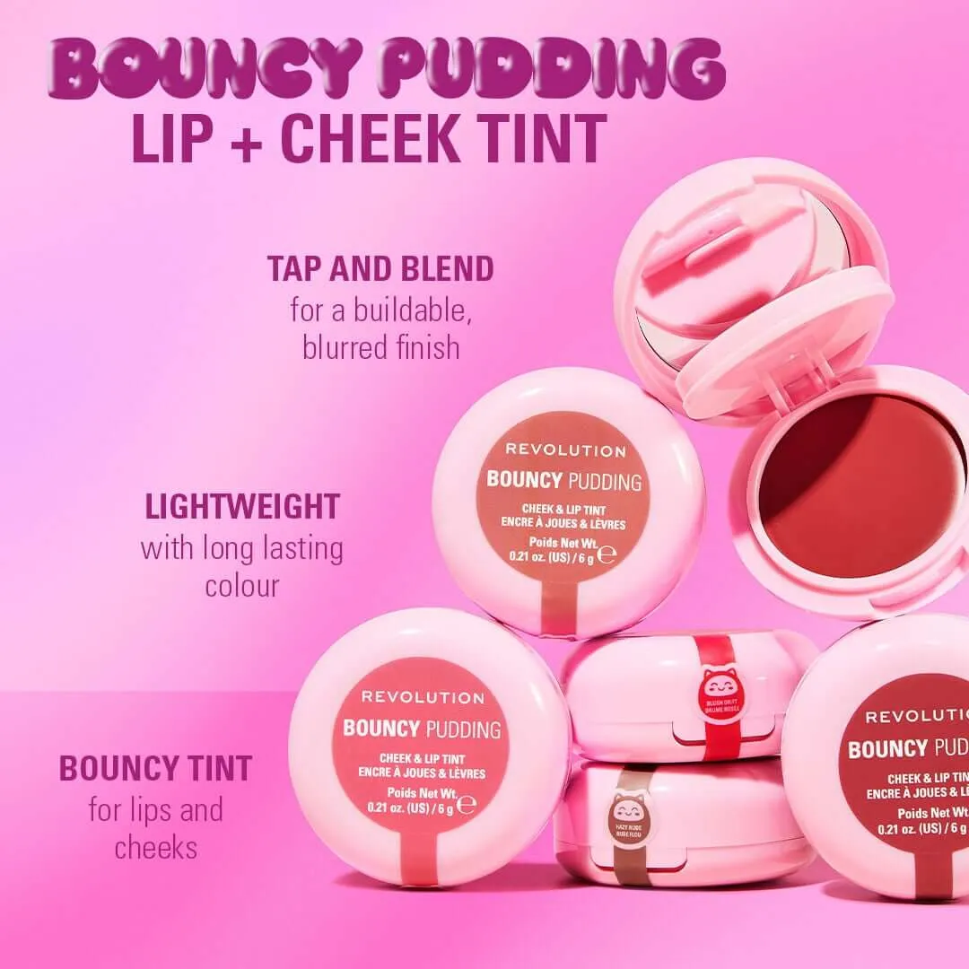 Revolution Bouncy Pudding tinte lèvres joues Peach Veil