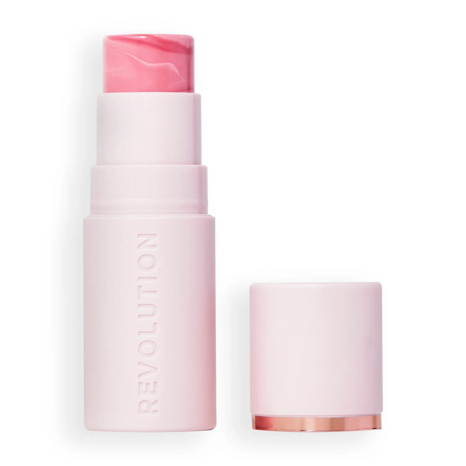 Revolution Skin Silk Marble blush stick Pinched Light Pink fini velours