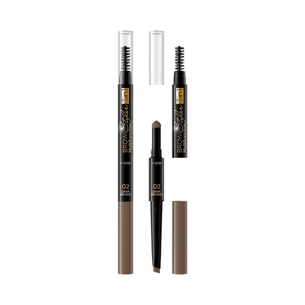 Eveline Brow Styler 3en1 crayon sourcils brun moyen 01