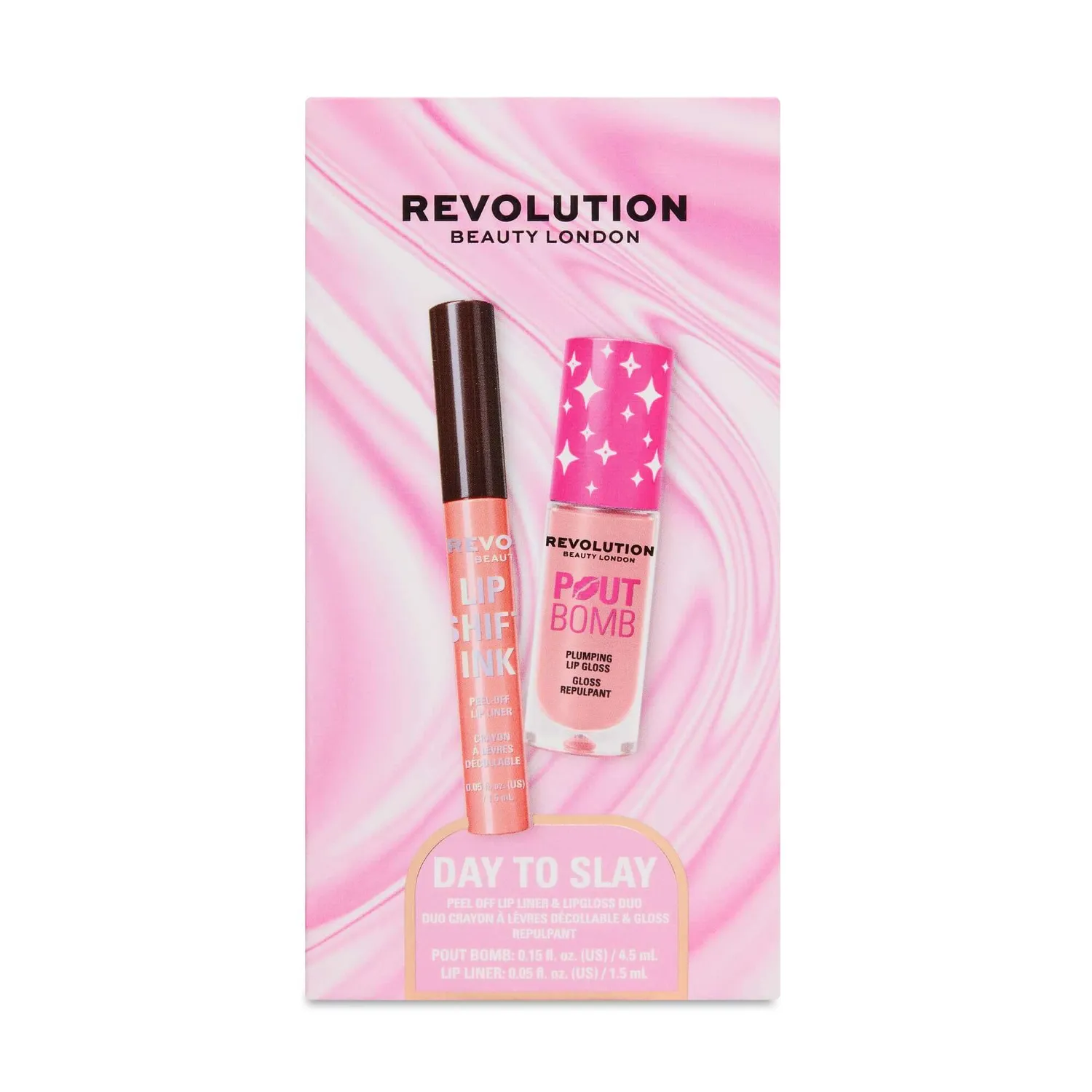 Revolution Day To Slay duo levres liner gloss rose bonbon