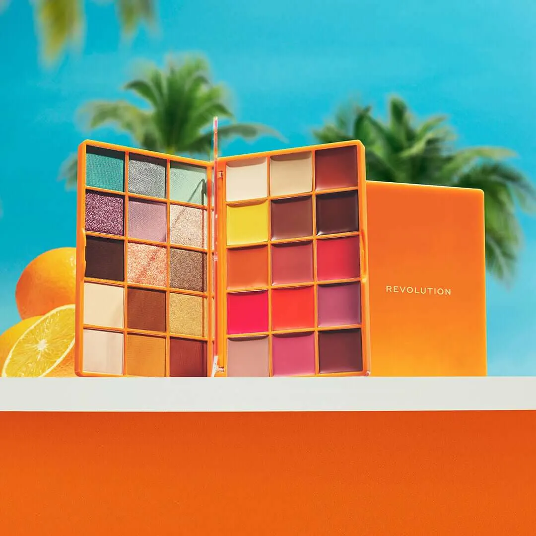 Revolution Everything Amalfi Glow palette visage yeux lèvres