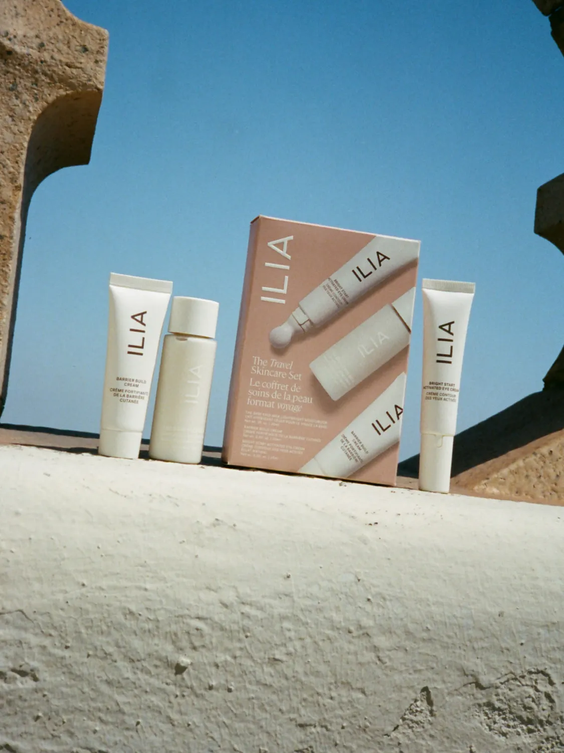 Ilia Travel Skincare coffret soin voyage 3 hydratants