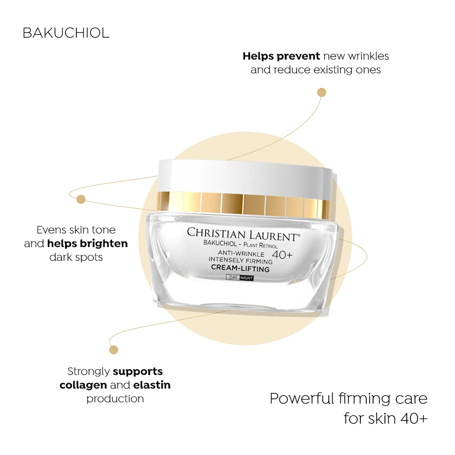 Eveline Christian Laurent Bakuchiol 40+ crème lifting fermeté
