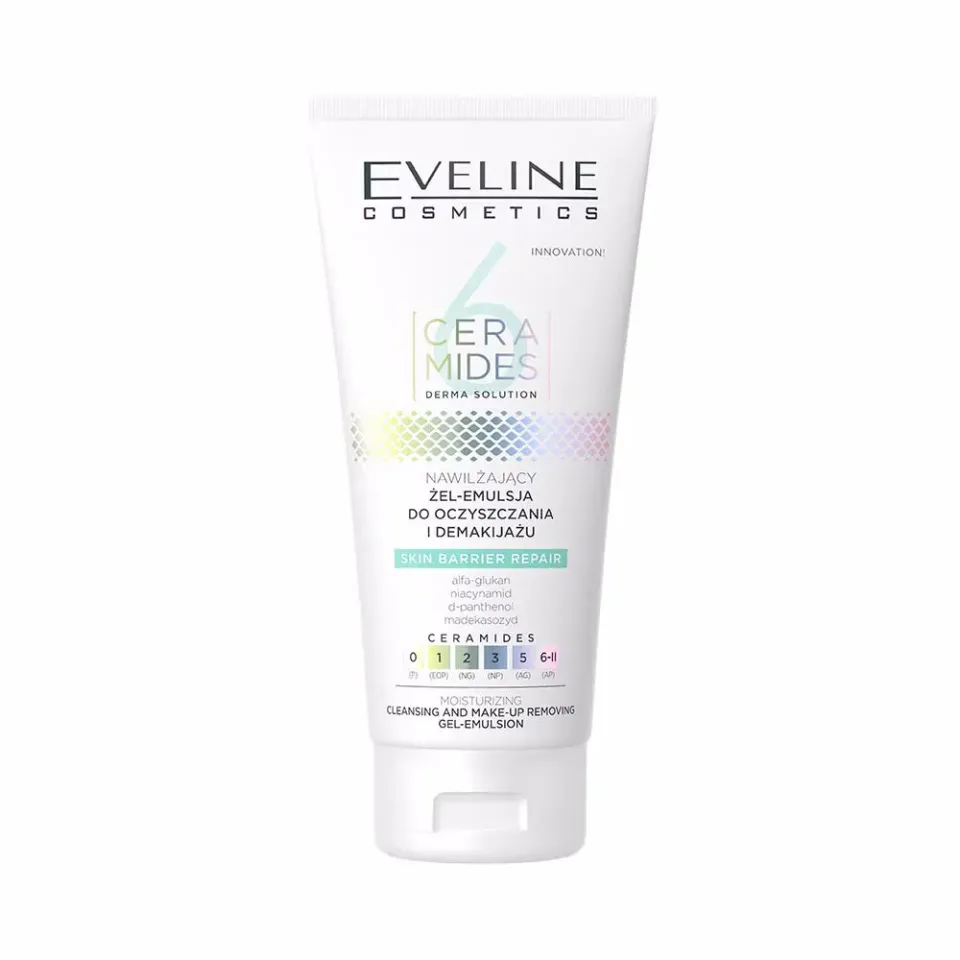 Eveline 6 Céramides Gel-Émulsion nettoyant démaquillant hydratant