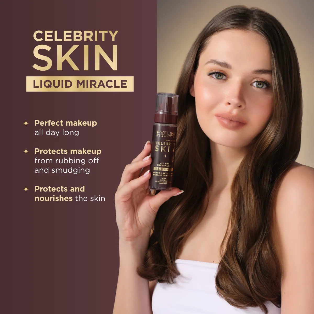 Eveline Celebrity Liquid Miracle brume fixatrice 16h vegan