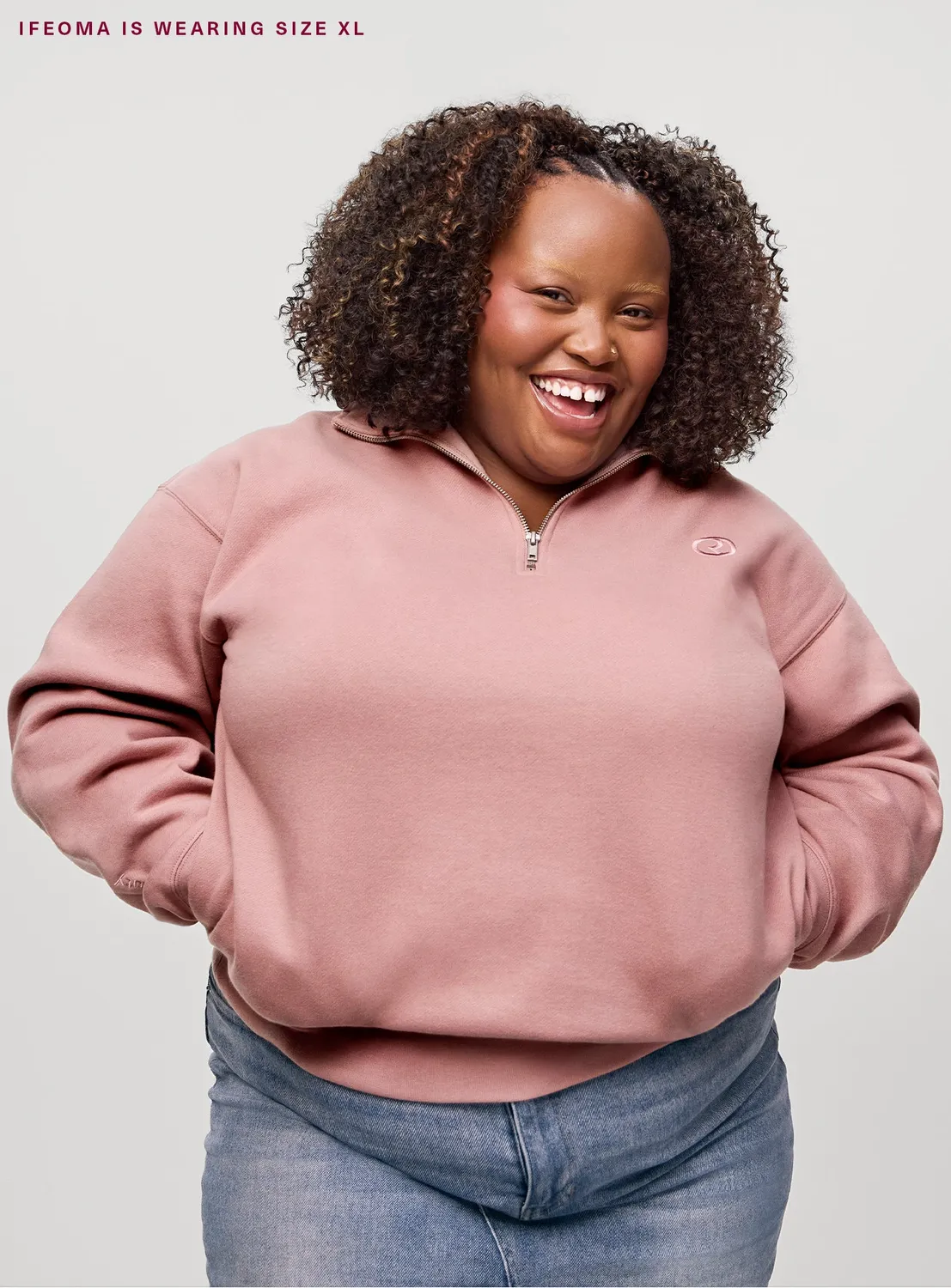 Rare Beauty Everyday Quarter Zip Sweatshirt sweat oversize doux