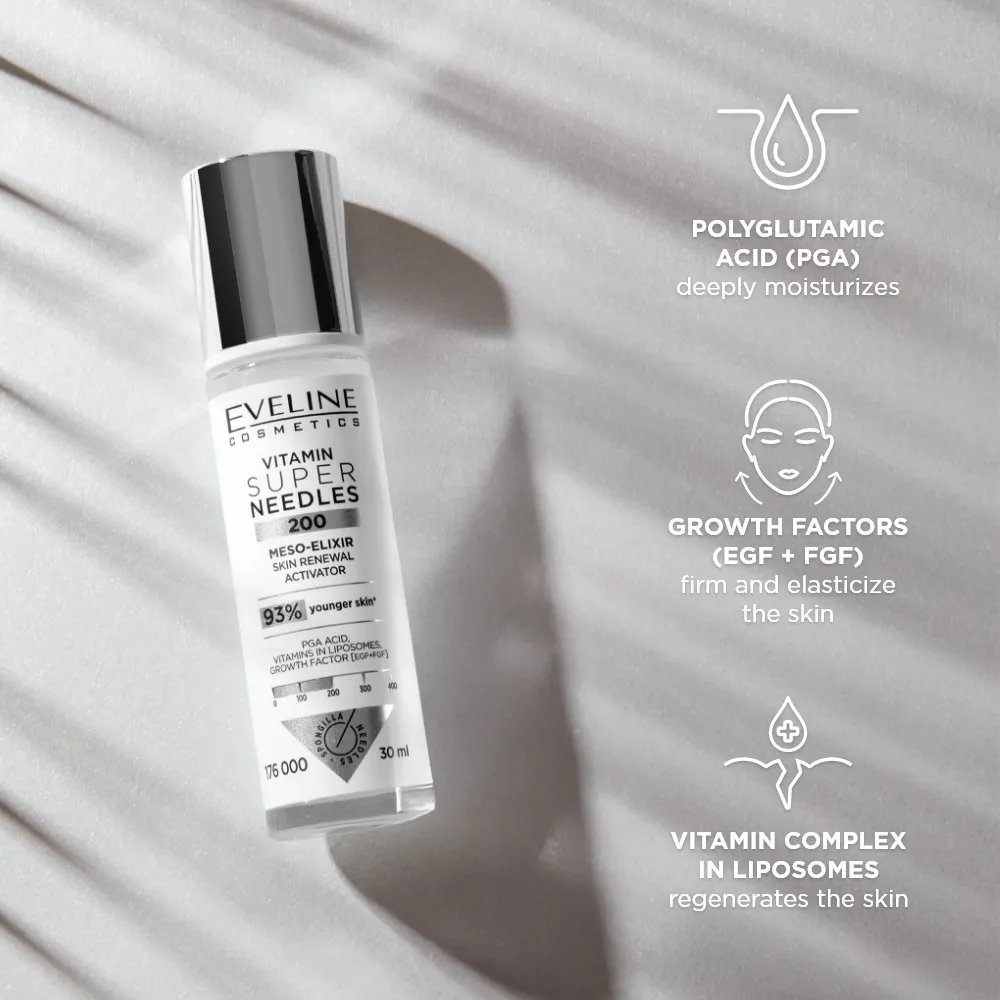 Eveline Super Needles Vitamin 200 élixir visage micropeel