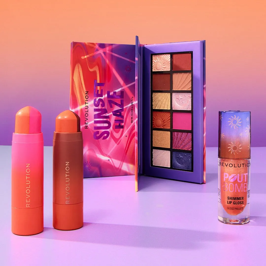 Revolution Sunset Haze palette fards dorés 12 teintes